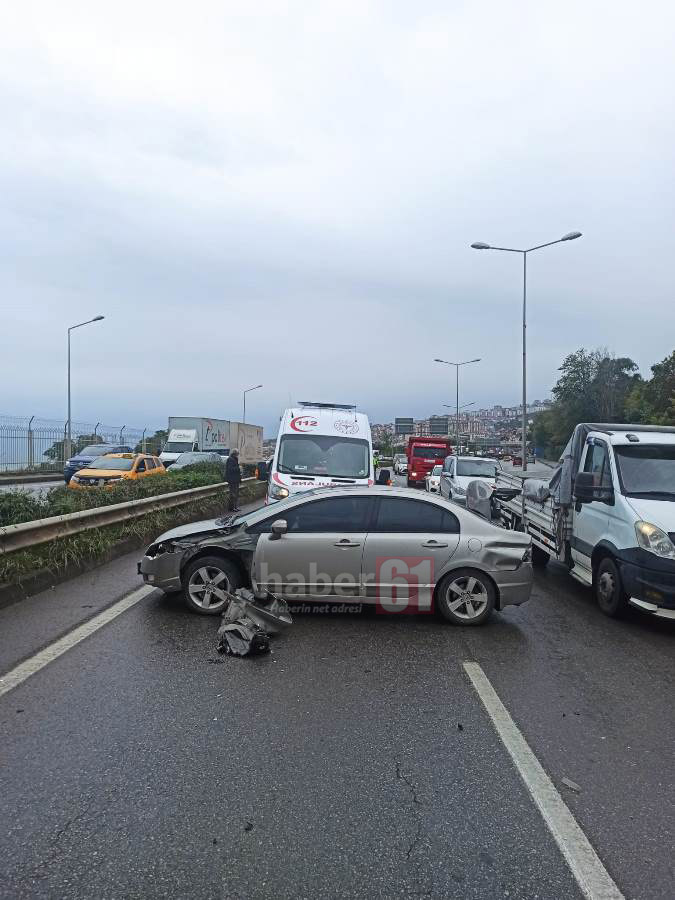Trabzon’da yağış kaza getirdi! 2 yaralı