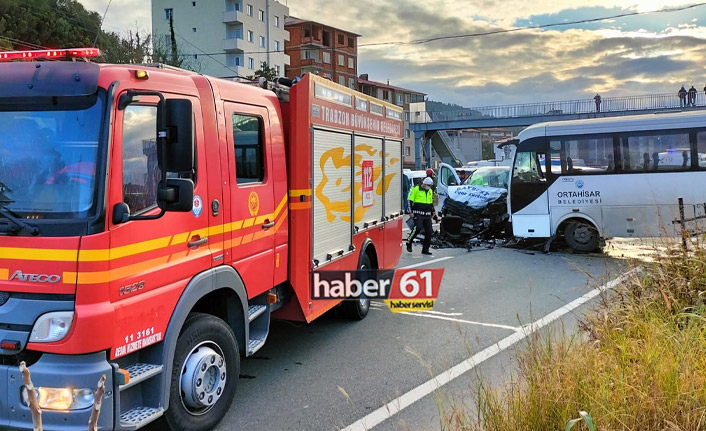 Trabzon belediye minibüsü kaza yaptı, yaralılar var!