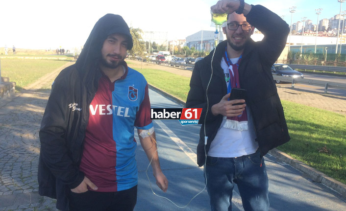 Kolunda serumla Trabzonspor maçına geldi