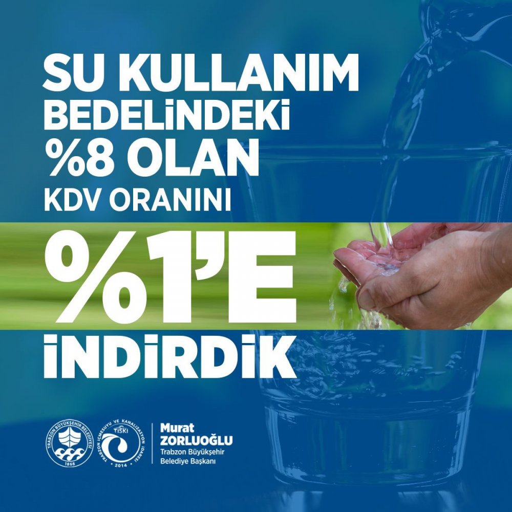 Trabzon’da su fiyatlarına KDV düzenlemesi