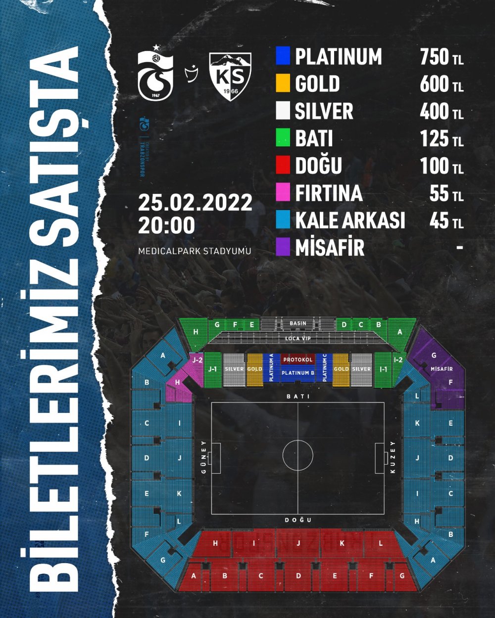 Trabzonspor'un Kayserispor biletleri satışa çıktı