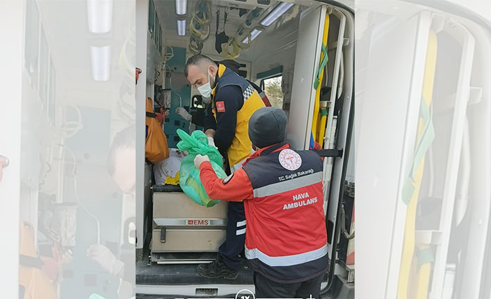Kadın hasta ambulans helikopterle Gümüşhane’ye getirildi