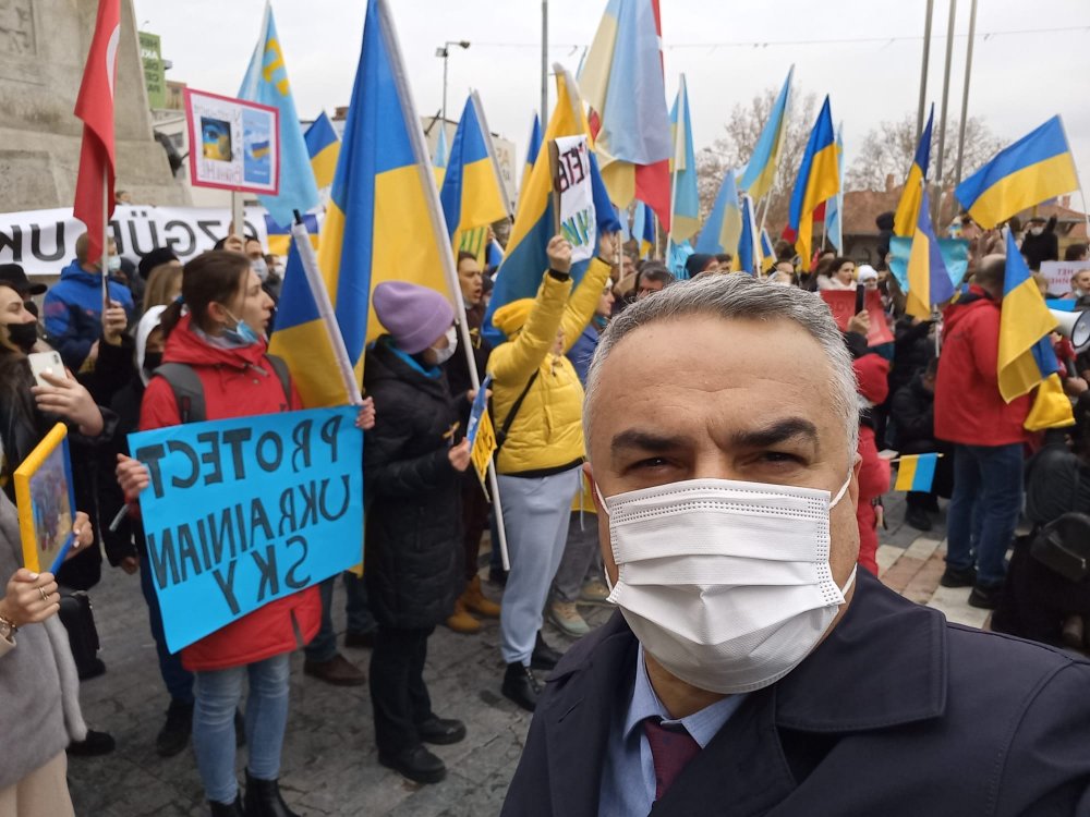 Ankara'da Ukraynalılar tarafından protesto