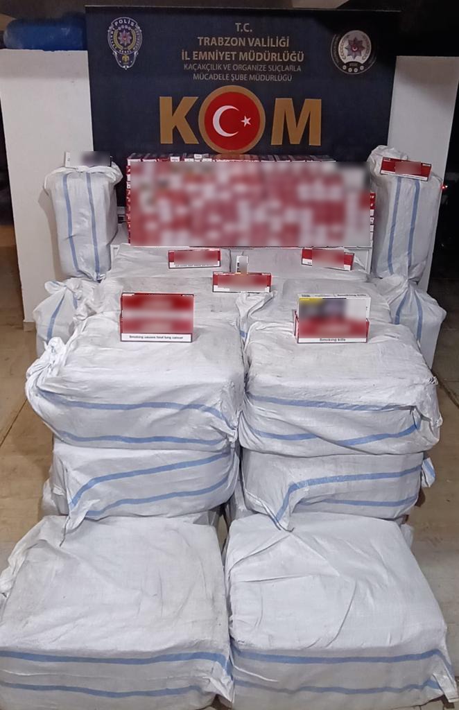 Trabzon'da binlerce paket kaçak sigara yakalandı