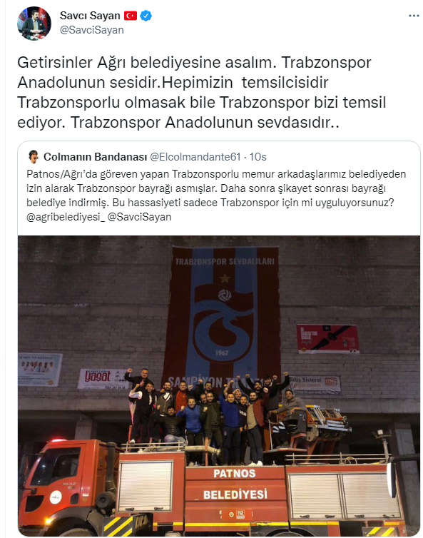 Ağrı Belediye Başkanı Savcı Sayan: Trabzonspor Anadolu'nun sevdasıdır