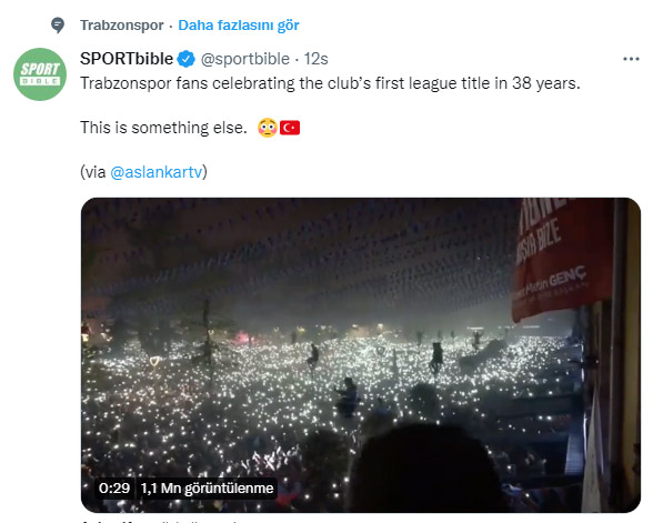 Trabzon’daki şampiyonluk kutlaması dünyayı kıskandırdı