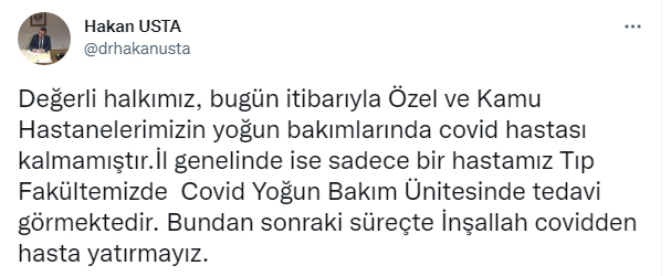Trabzon’da yoğun bakımda kaç covid hastası var? Sağlık Müdürü Usta’dan flaş açıklama