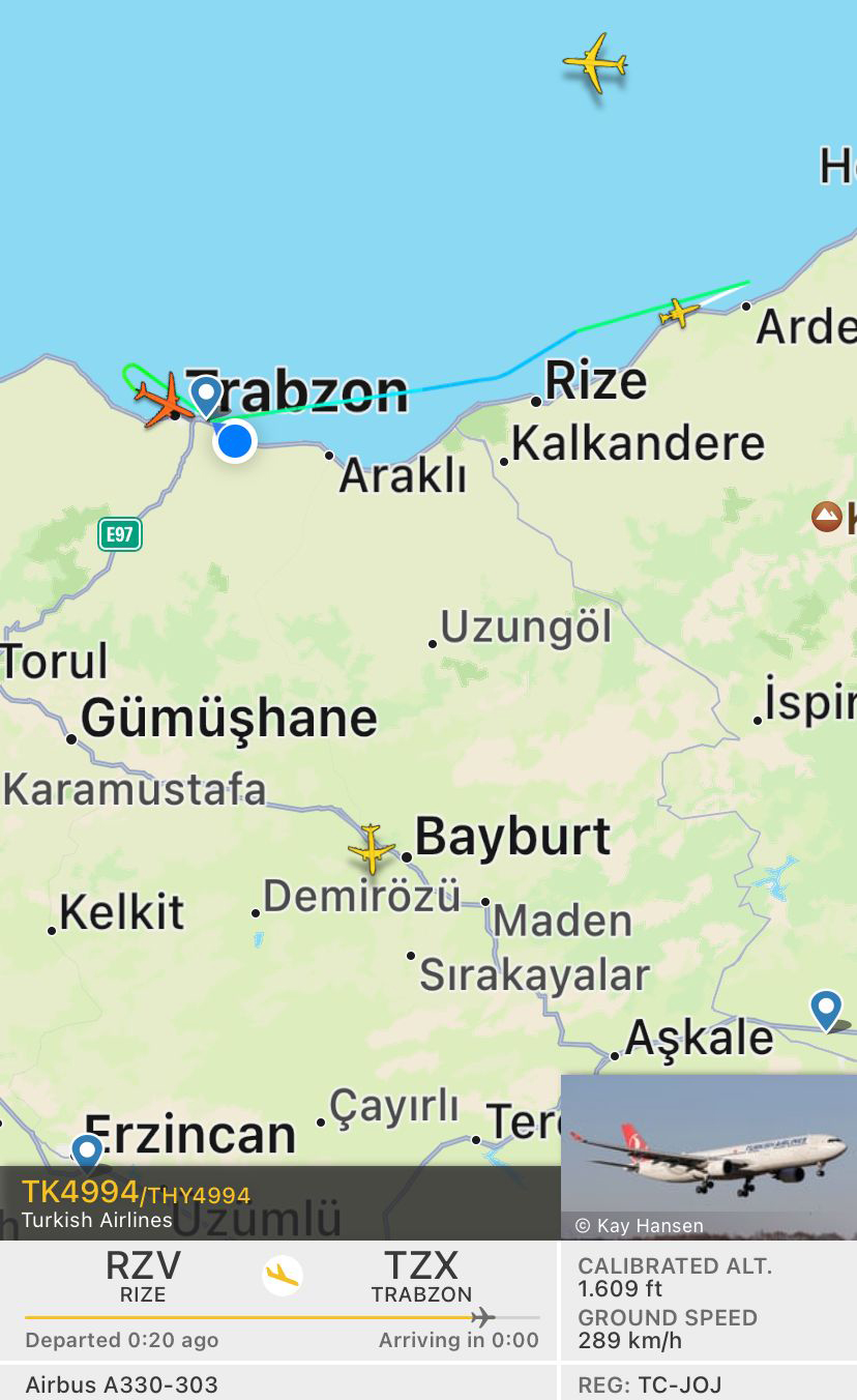 Bunu da gördük! Rize’den Trabzon’a uçuş