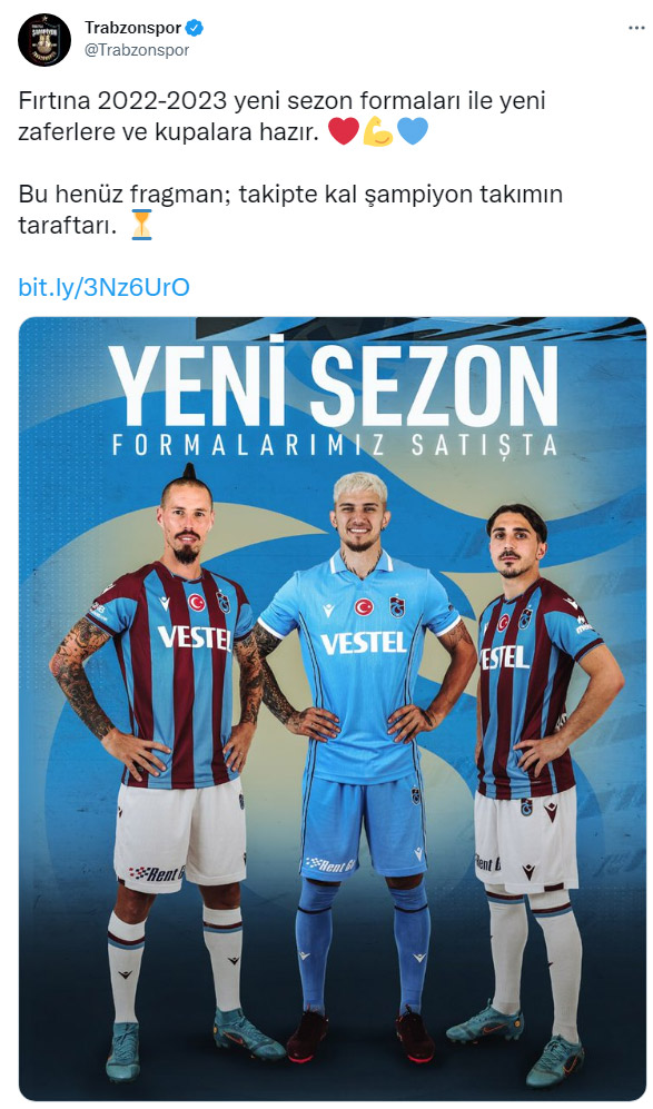 Trabzonspor’un yeni sezon formaları satışa çıktı