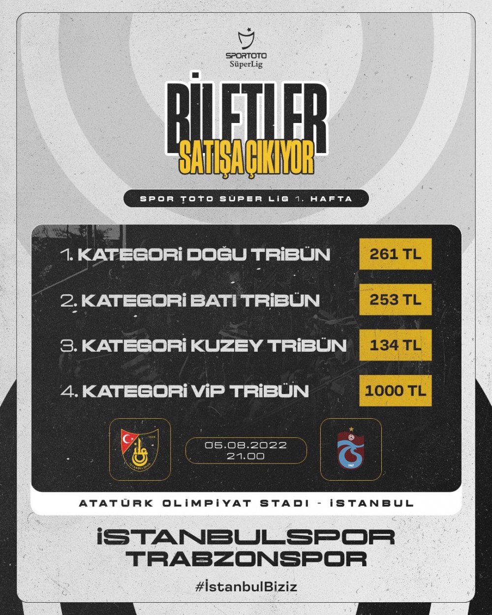 İstanbulspor-Trabzonspor maç biletleri satışa çıkıyor