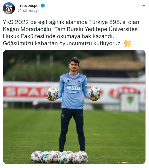 Trabzonsporlu futbolcu Hukuk Fakültesini kazandı