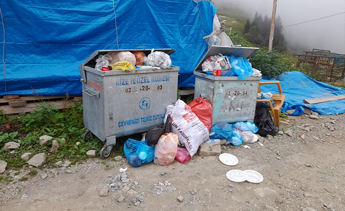 Yol kenarına atılan çöpler, bir ineğin ölümüne neden oldu