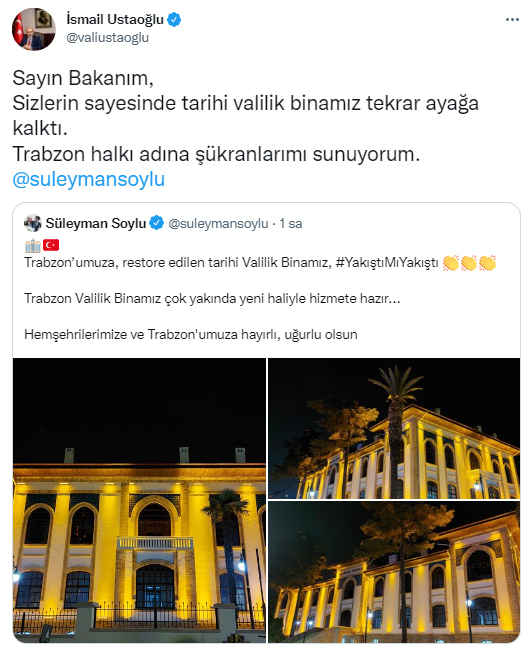 Bakan Soylu’dan Trabzon paylaşımı! “Çok yakında hizmete hazır”