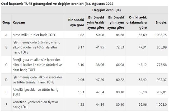 Ağustos ayı enflasyon sonuçları açıklandı