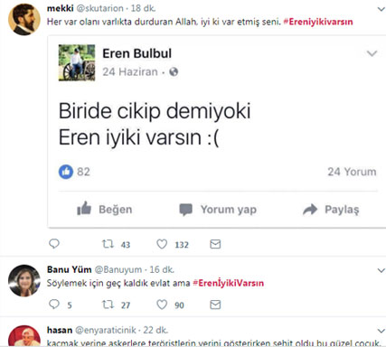 Maçka şehidi Eren'in paylaşımı yürekleri yaktı... Türkiye onu konuşuyor