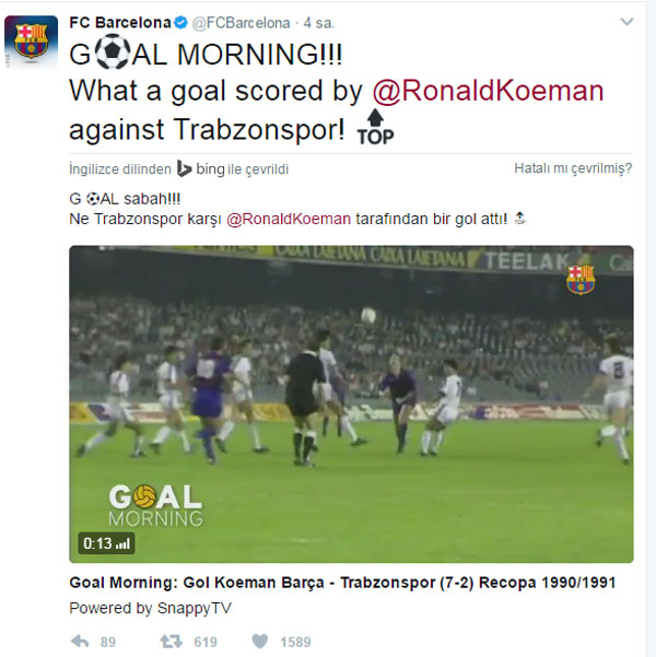 Sosyal Medyada Trabzonspor Bercelona kapışması