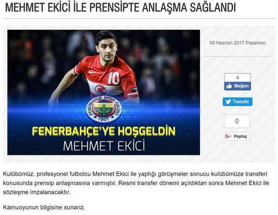 Fenerbahçe'den flaş açıklama - Mehmet Ekici...
