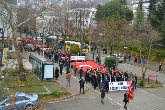 KTÜ'de teröre lanet yürüyüşü