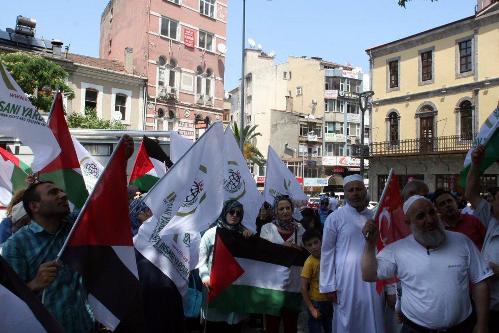Trabzon'da İsrail protestosu