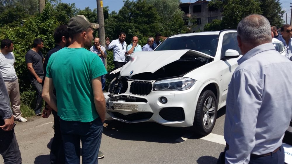 Cip önce otomobile sonra Trabzon plakalı kamyona çarptı