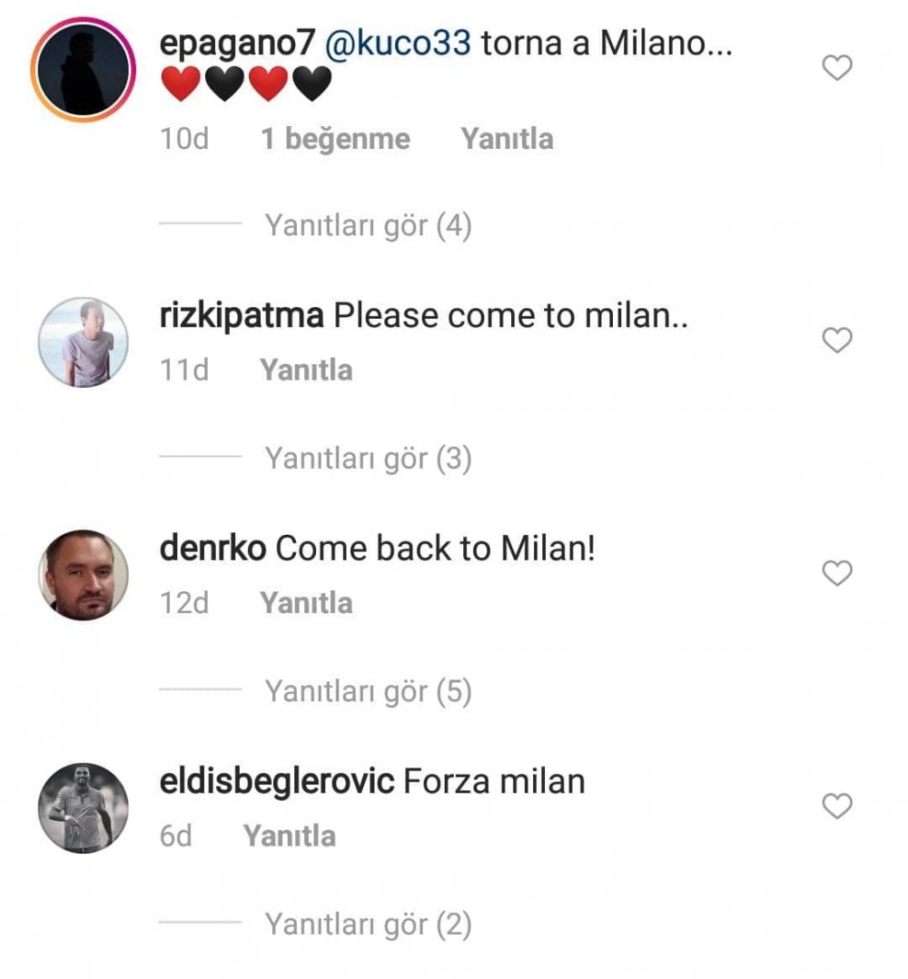 Milan taraftarından Kucka'ya geri dön çağrısı
