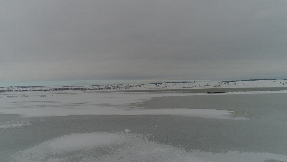 Ladik Gölü'nden kar manzaraları