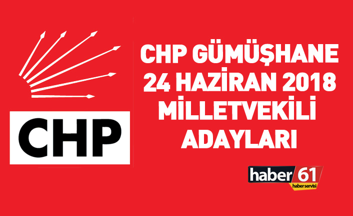 CHP Gümüşhane 24 Haziran 2018 milletvekili adayları listesi... İşte adaylar