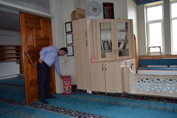 Trabzon'da camilere atık pil kutusu
