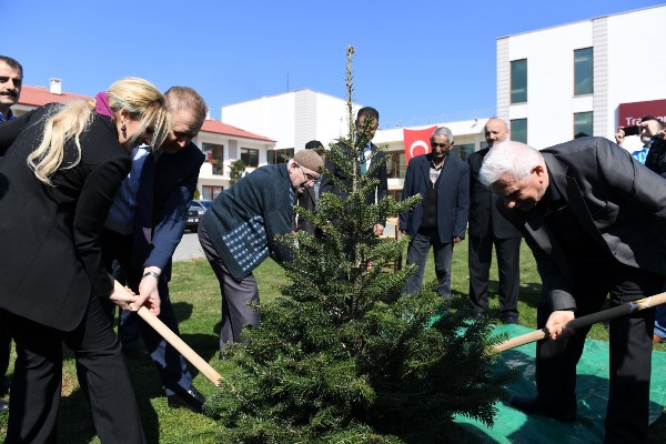 Trabzon Huzurevine ağaç diktiler