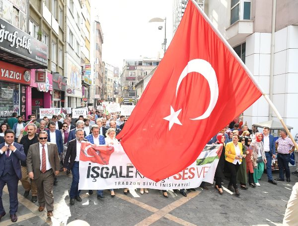 Trabzon İsrail zulmüne karşı tek yürek