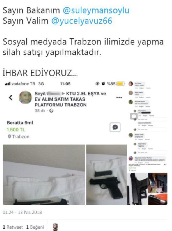 Trabzon'da sosyal medyadan silah satan adamın evi cephane çıktı! 