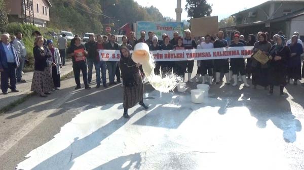Trabzon'da fabrikanın kapanmasına sütlü tepki