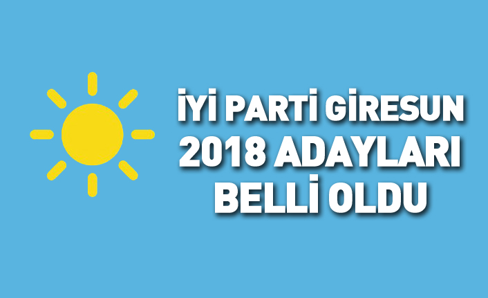 İYİ Parti Giresun 24 Haziran 2018 milletvekili adayları listesi... İşte adaylar