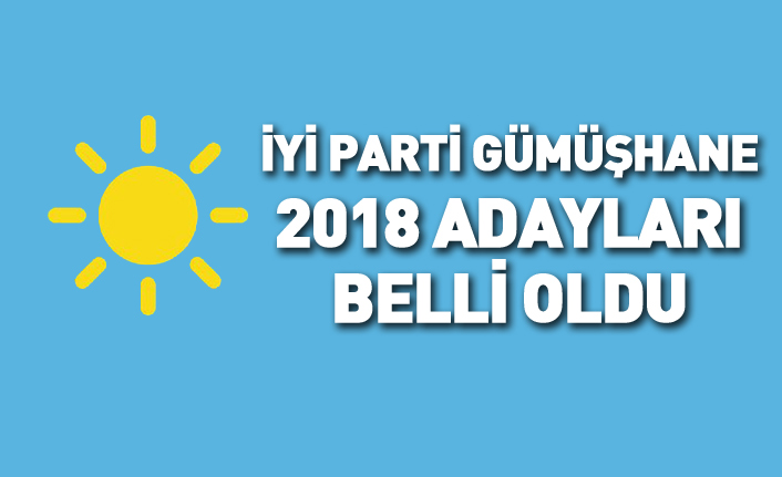 İYİ Parti Gümüşhane 24 Haziran 2018 milletvekili adayları listesi... İşte adaylar