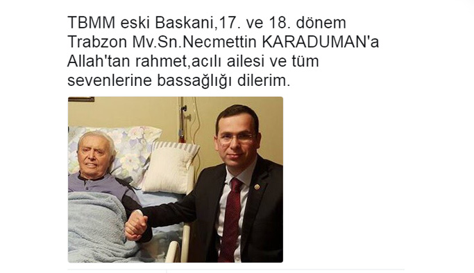 Trabzon eski milletvekili Necmetttin Karaduman hayatını kaybetti