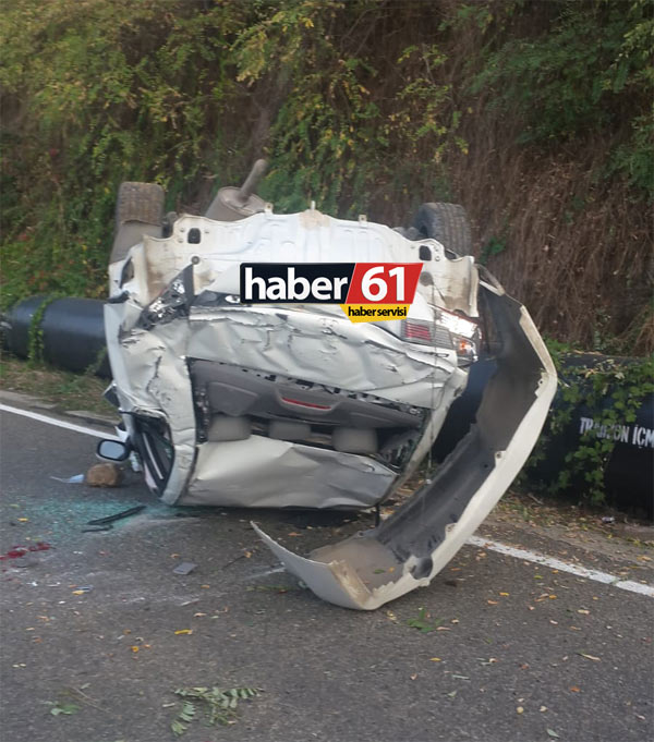 Trabzon Akyazı'da kaza! 50 metreden yuvarlandı