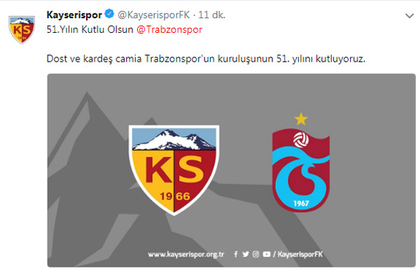 Kardeş takımdan Trabzonspor mesajı