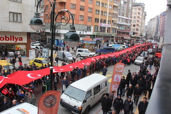 Rize'de teröre tepki için yürüdüler