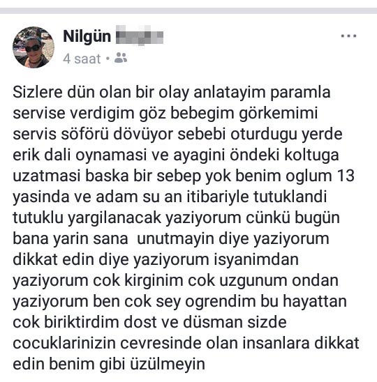 Trabzon'da okul servisçisinden çocuğa 'türkü' şiddeti!