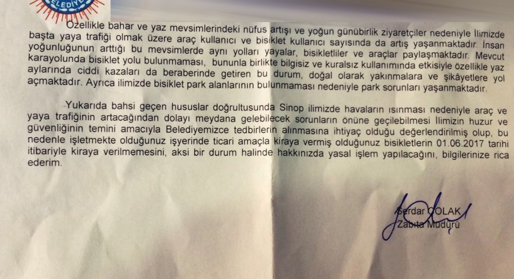 Sinop'ta bisiklet yasak mı? Başkan açıkladı