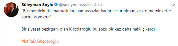 Bakan Soylu Kılıçdaroğlu'nu istifaya çağırdı