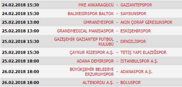 Spor Toto Süper Lig 23. Hafta maçları, Süper Lig Puan Durumu ve 24. Hafta maçları
