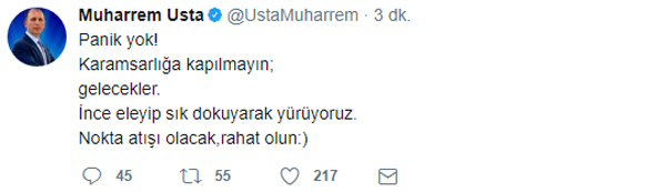 Muharrem Usta'dan Transfer mesajı: 