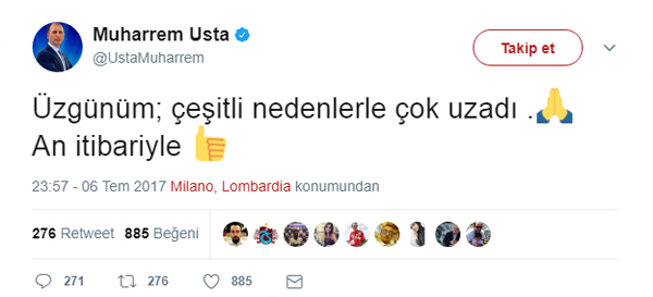 Muharrem Usta'dan Kucka mesajı: 